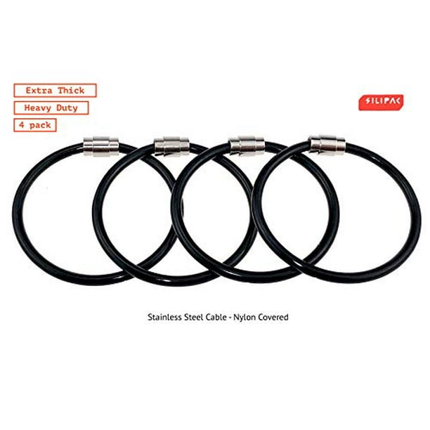 Silipac Large Key Ring Cable Wire Car Keychains Keyrings Loop Heavy Duty Tag ...